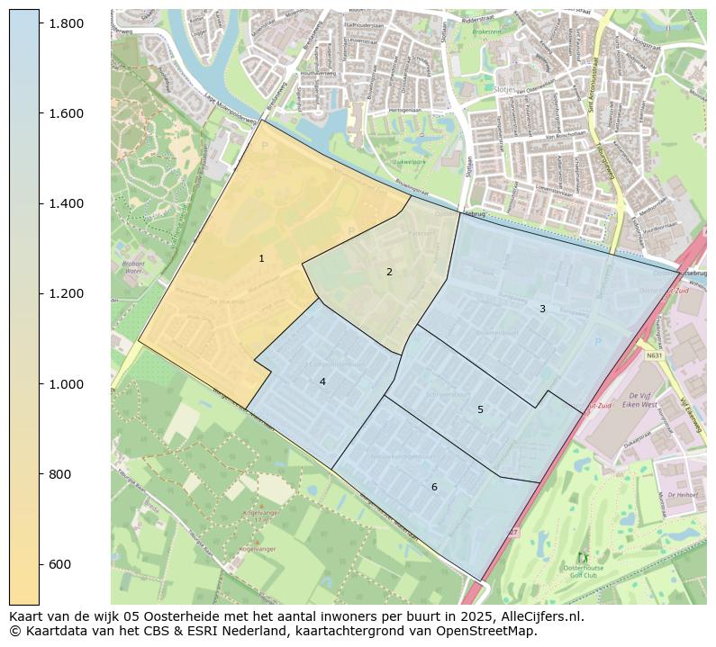 Afbeelding van de wijk Oosterheide op de kaart.