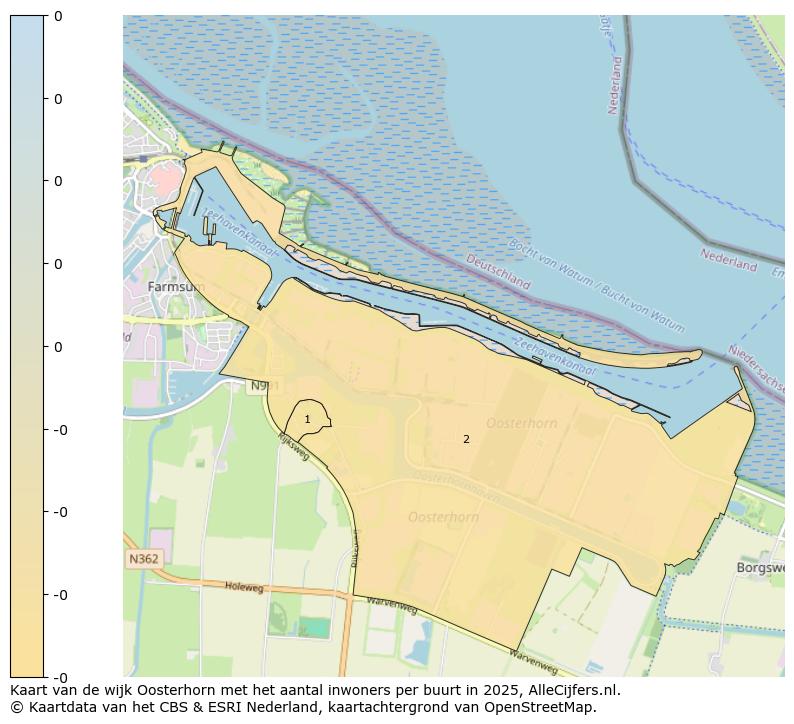 Afbeelding van de wijk Oosterhorn op de kaart.