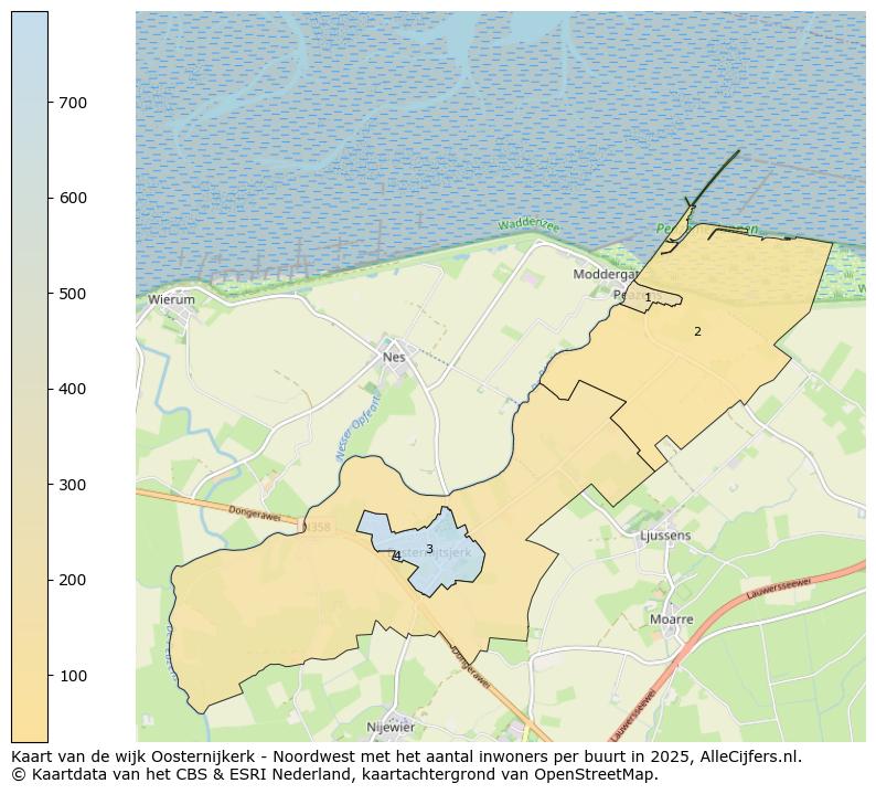 Afbeelding van de wijk Oosternijkerk - Noordwest op de kaart.