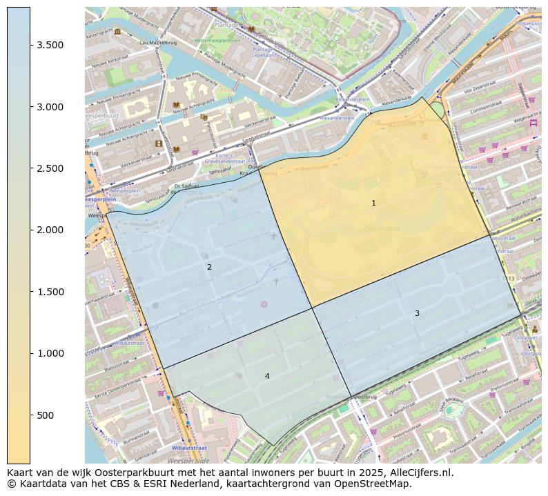 Afbeelding van de wijk Oosterparkbuurt op de kaart.