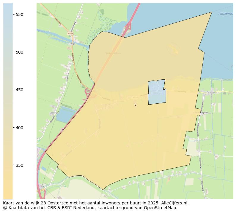 Afbeelding van de wijk Oosterzee op de kaart.