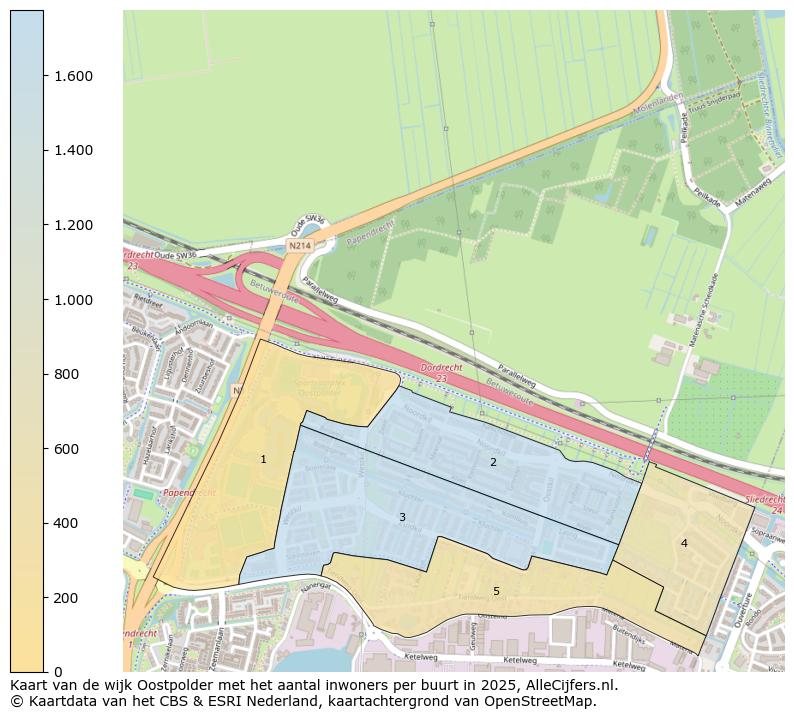 Afbeelding van de wijk Oostpolder op de kaart.
