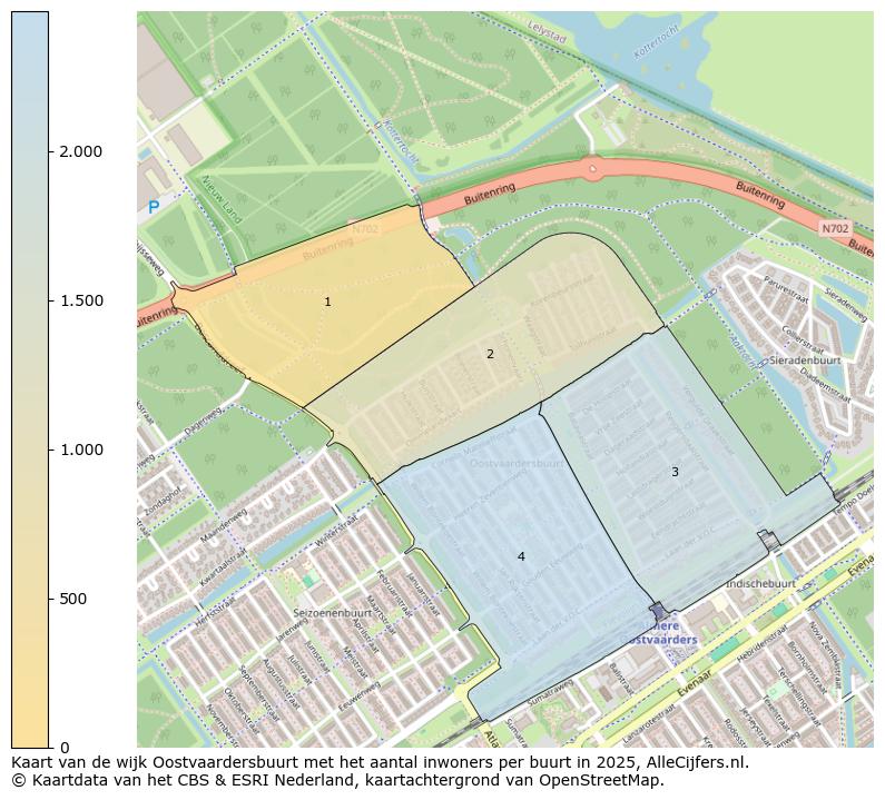 Afbeelding van de wijk Oostvaardersbuurt op de kaart.