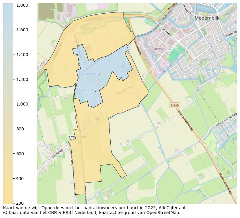 Afbeelding van de wijk Opperdoes op de kaart.