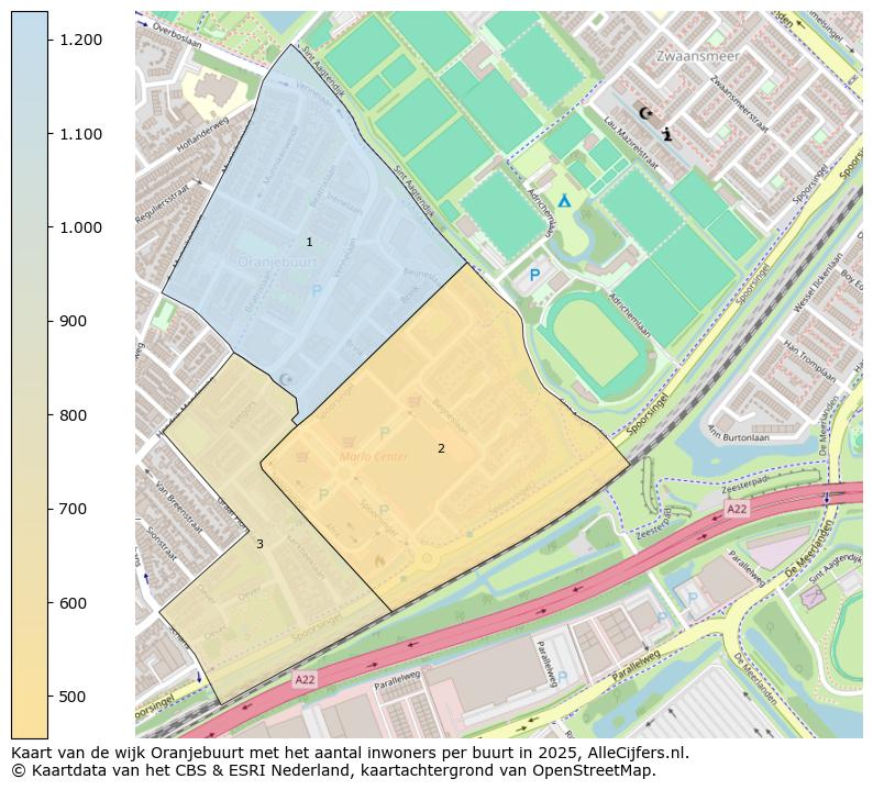 Afbeelding van de wijk Oranjebuurt op de kaart.