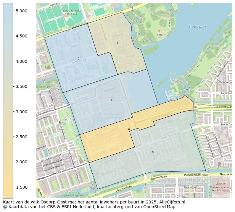 Afbeelding van de wijk Osdorp-Oost op de kaart.
