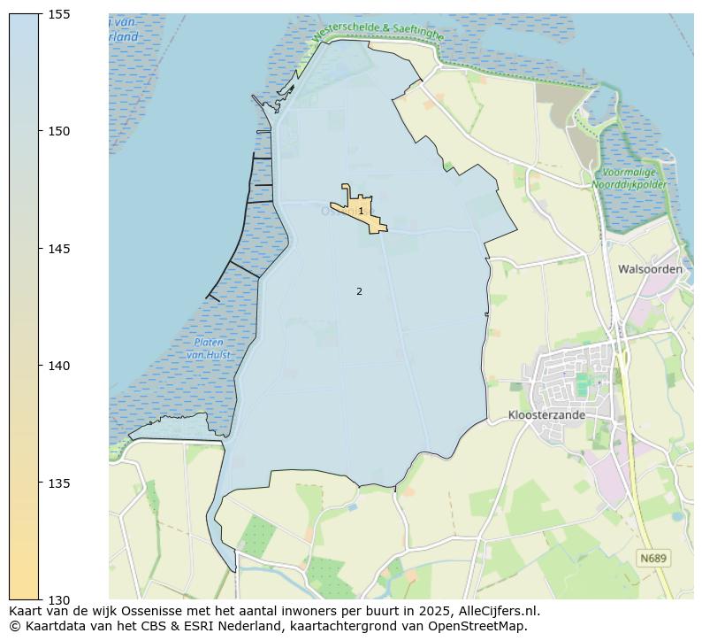 Afbeelding van de wijk Ossenisse op de kaart.