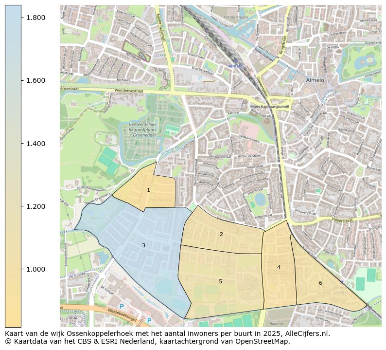 Afbeelding van de wijk Ossenkoppelerhoek op de kaart.