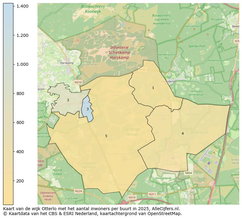 Afbeelding van de wijk Otterlo op de kaart.