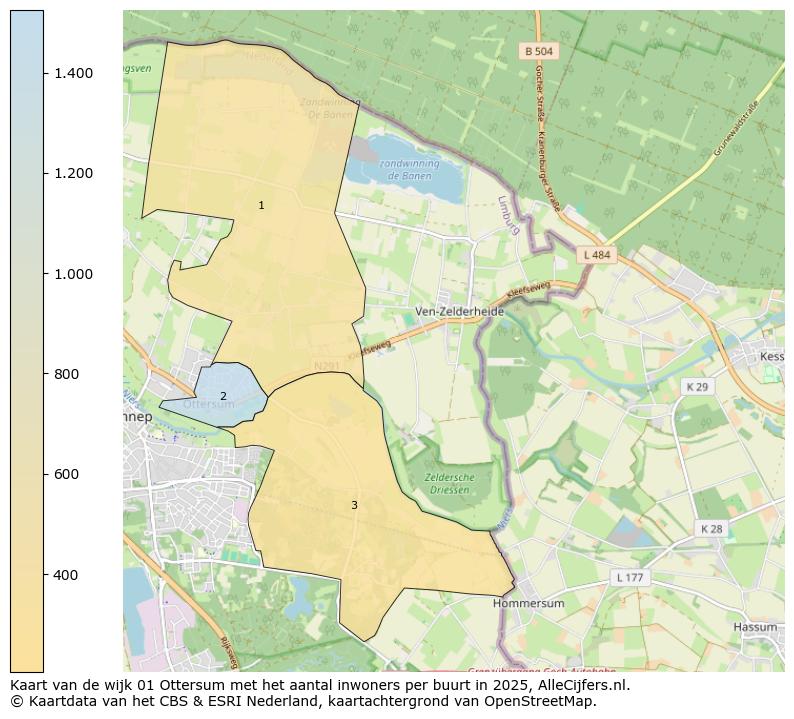 Afbeelding van de wijk Ottersum op de kaart.