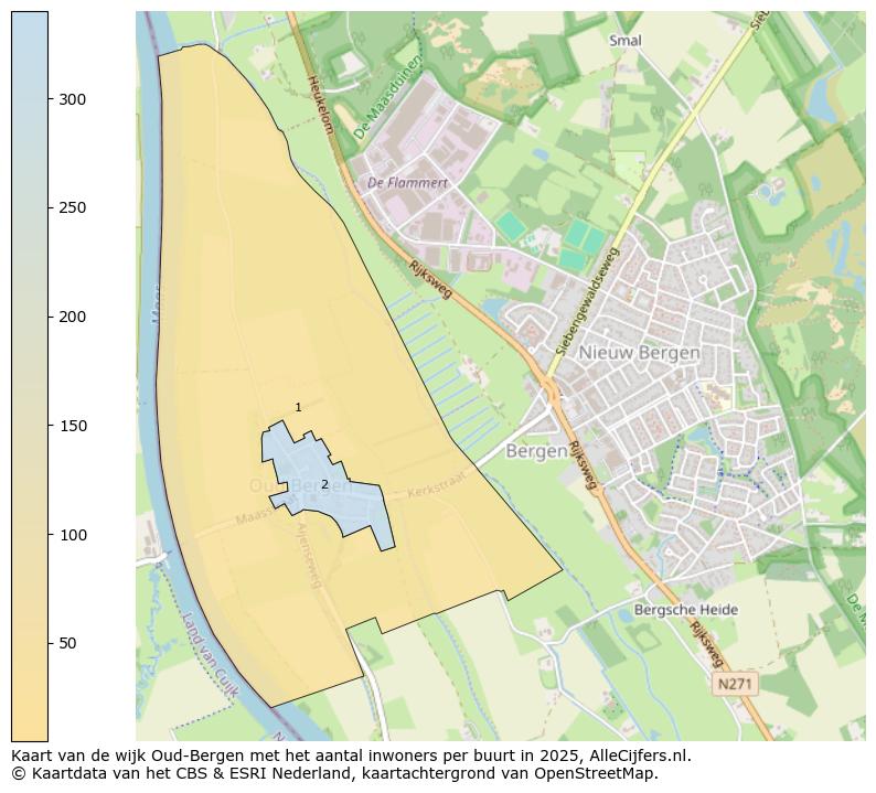 Afbeelding van de wijk Oud-Bergen op de kaart.