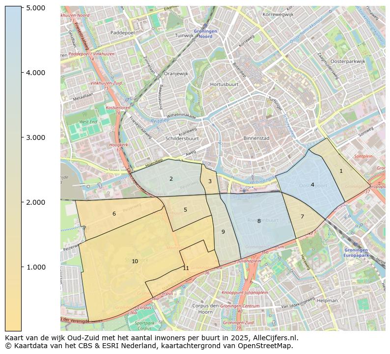 Afbeelding van de wijk Oud-Zuid op de kaart.