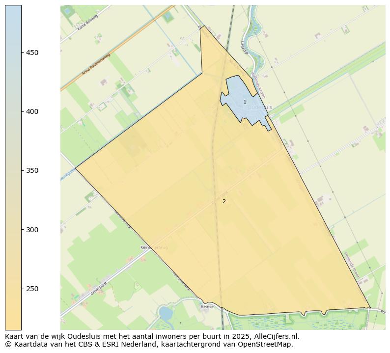 Afbeelding van de wijk Oudesluis op de kaart.