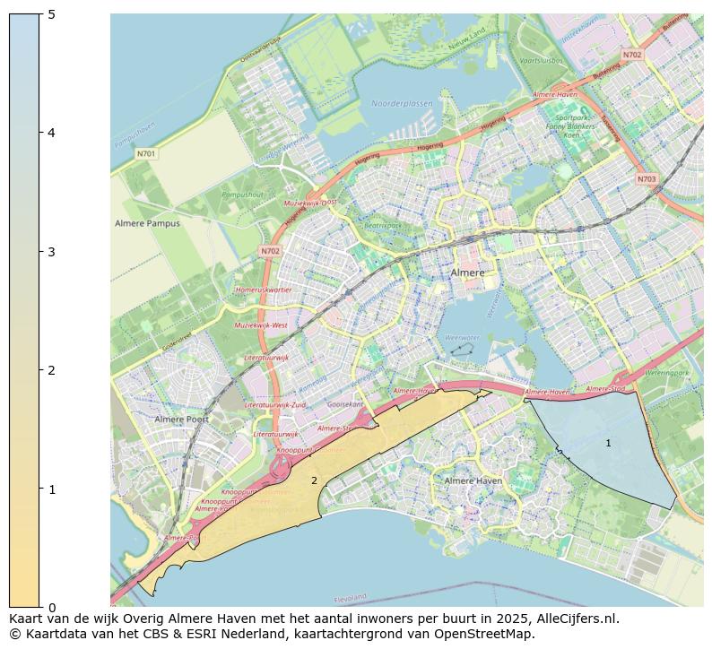 Afbeelding van de wijk Overig Almere Haven op de kaart.