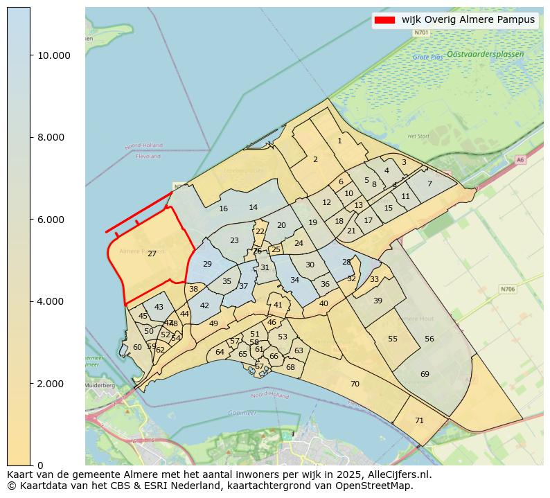 Afbeelding van de wijk Overig Almere Pampus op de kaart.