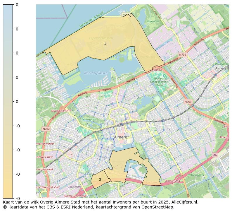 Afbeelding van de wijk Overig Almere Stad op de kaart.