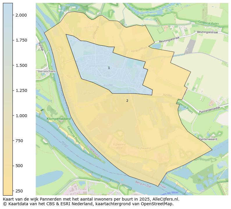 Afbeelding van de wijk Pannerden op de kaart.