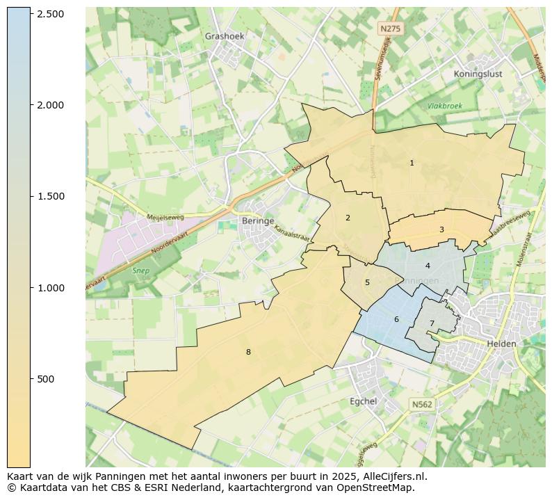 Afbeelding van de wijk Panningen op de kaart.