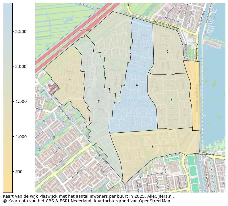 Afbeelding van de wijk Plaswijck op de kaart.