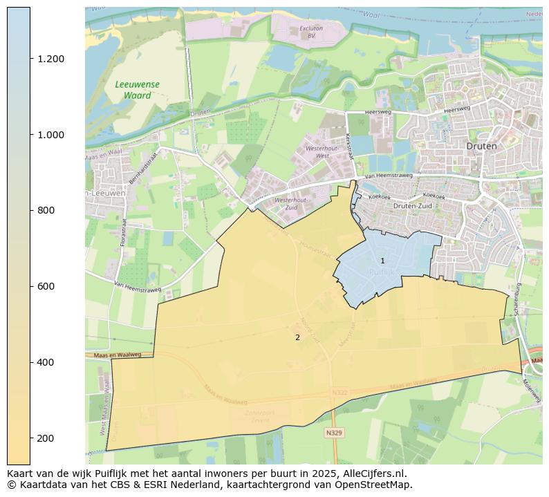 Afbeelding van de wijk Puiflijk op de kaart.