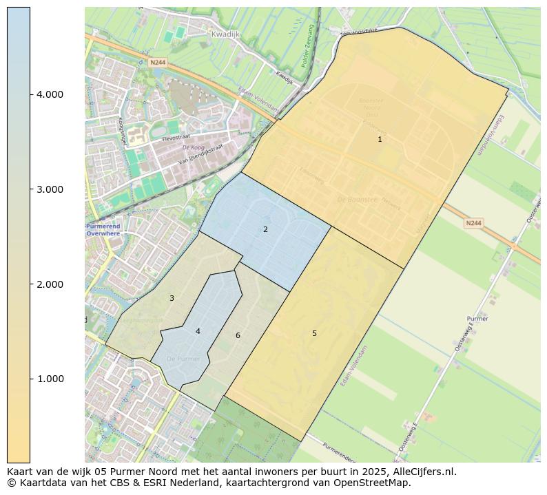 Afbeelding van de wijk Purmer-Noord op de kaart.