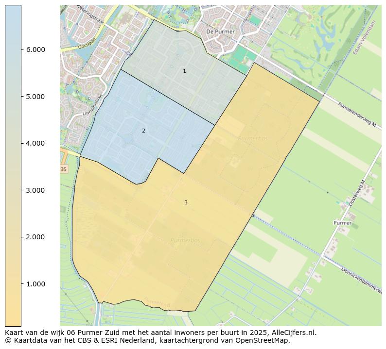 Afbeelding van de wijk Purmer-Zuid op de kaart.