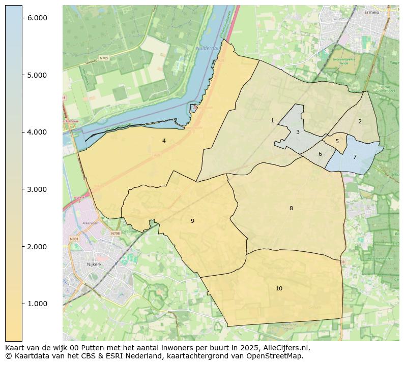 Afbeelding van de wijk Putten op de kaart.