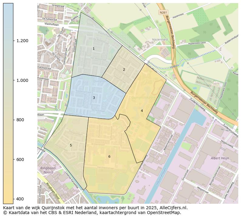 Afbeelding van de wijk Quirijnstok op de kaart.