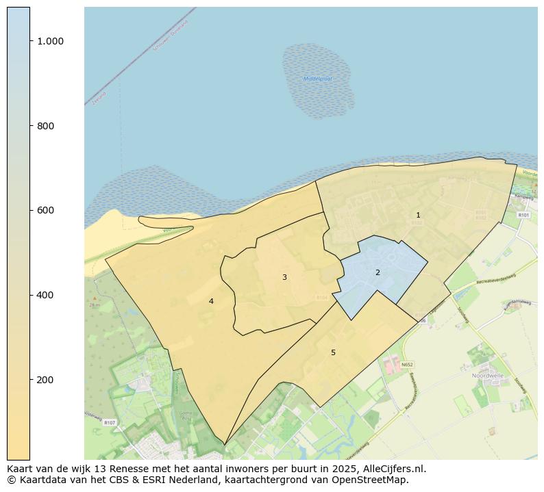 Afbeelding van de wijk Renesse op de kaart.