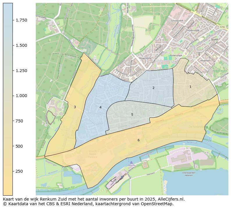 Afbeelding van de wijk Renkum Zuid op de kaart.