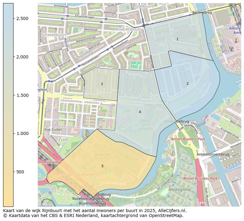 Afbeelding van de wijk Rijnbuurt op de kaart.