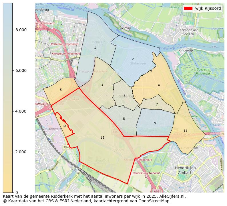 Afbeelding van de wijk Rijsoord op de kaart.