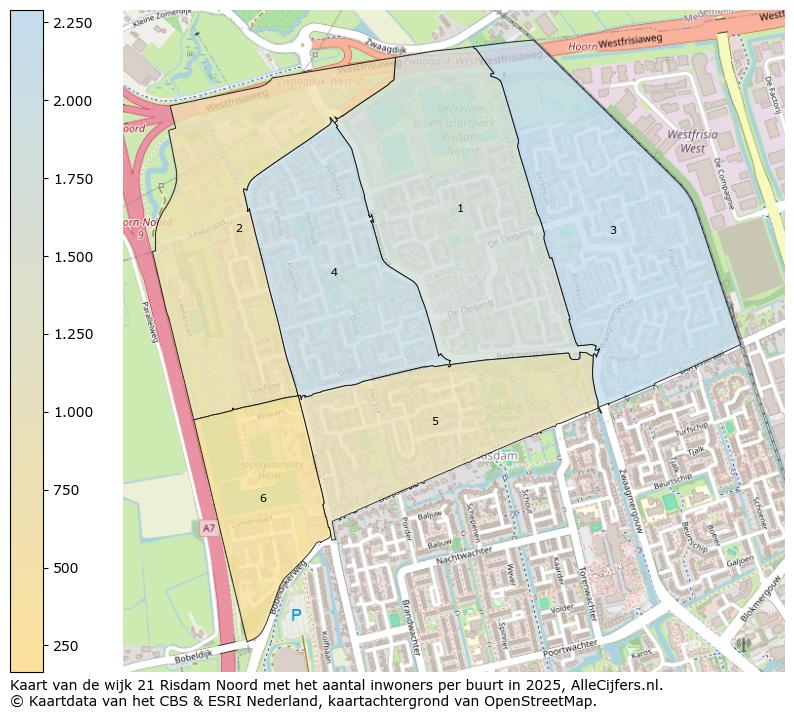 Afbeelding van de wijk Risdam-Noord op de kaart.