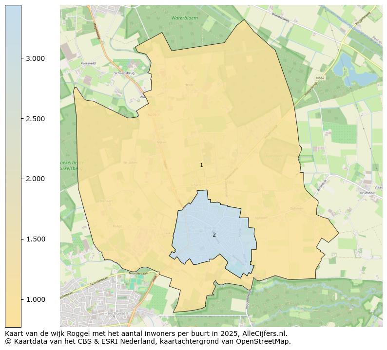 Afbeelding van de wijk Roggel op de kaart.
