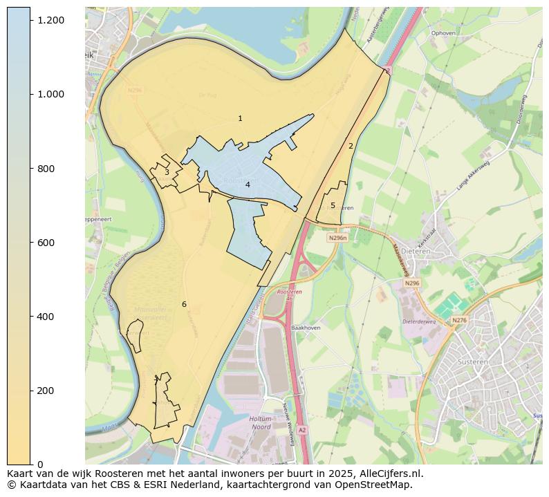 Afbeelding van de wijk Roosteren op de kaart.