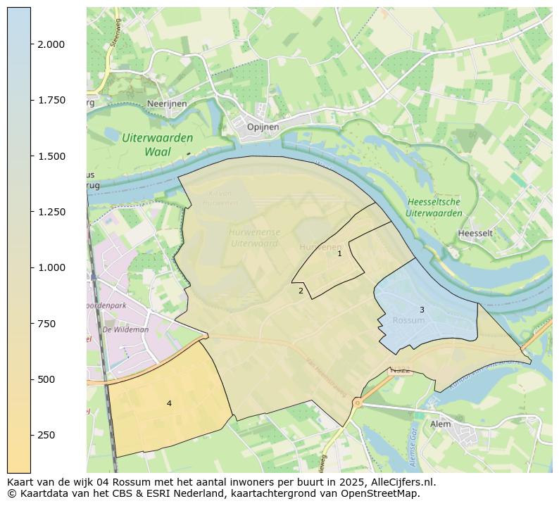 Afbeelding van de wijk Rossum op de kaart.