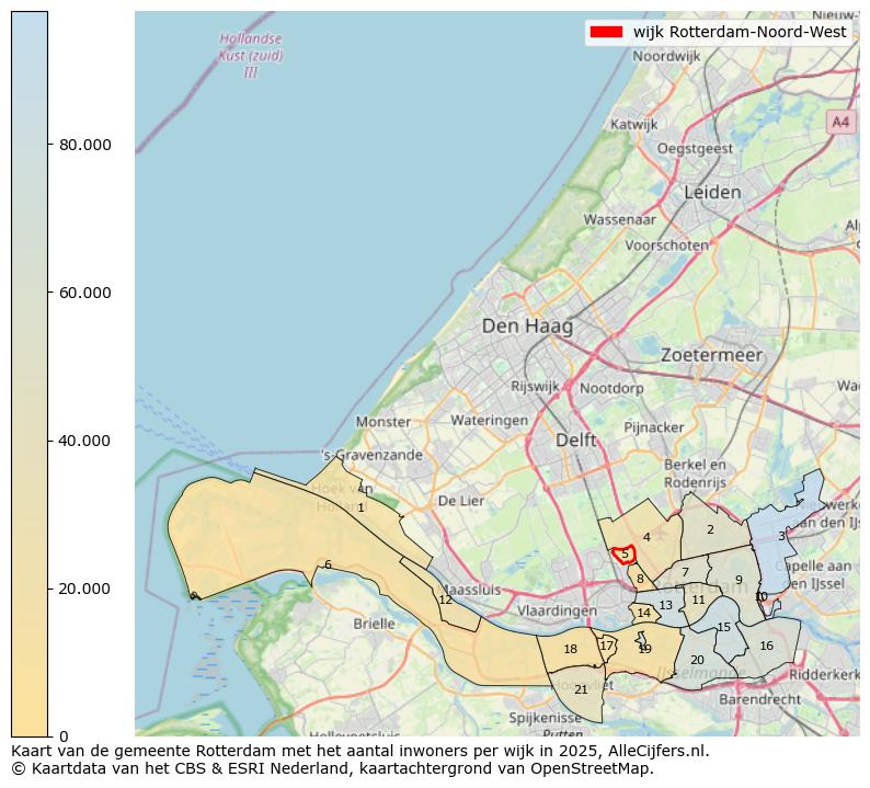 Afbeelding van de wijk Rotterdam-Noord-West op de kaart.