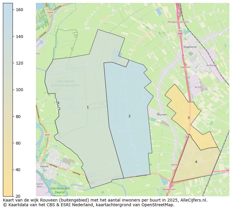 Afbeelding van de wijk Rouveen (buitengebied) op de kaart.