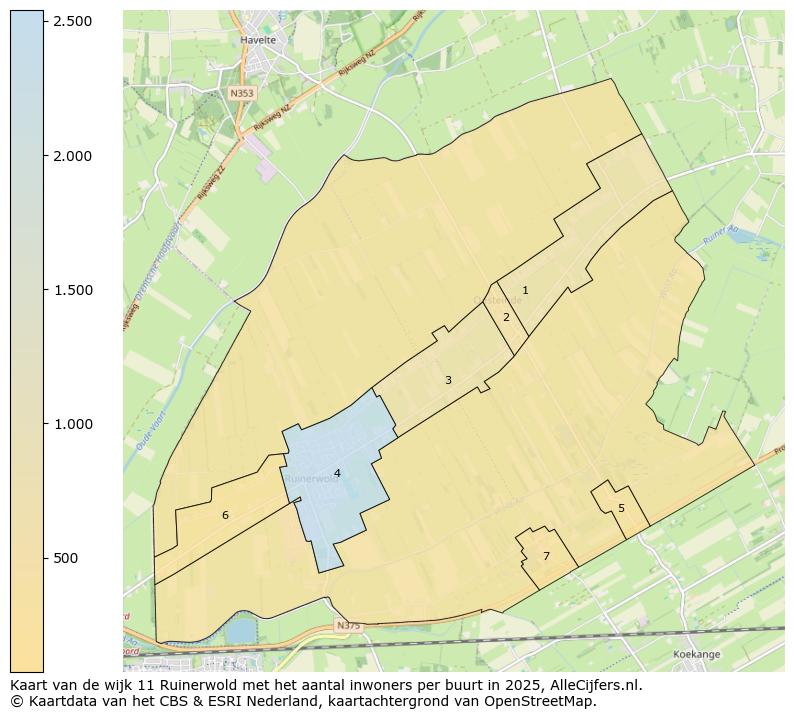 Afbeelding van de wijk Ruinerwold op de kaart.