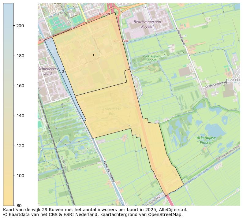 Afbeelding van de wijk Ruiven op de kaart.