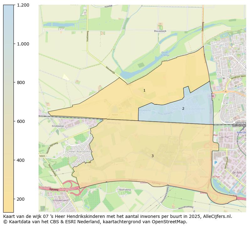 Afbeelding van de wijk ’s-Heer-Hendrikskinderen op de kaart.