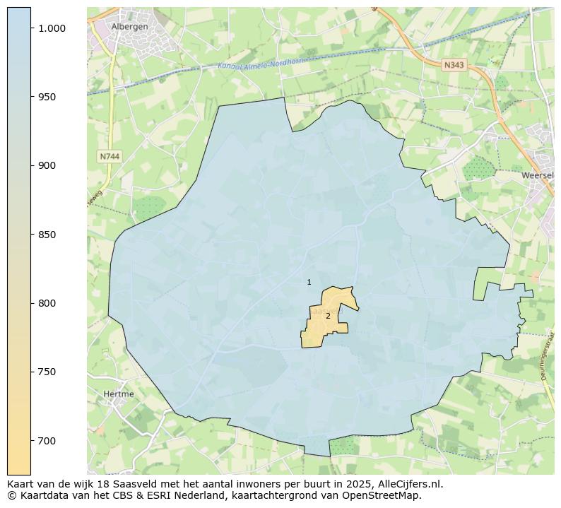 Afbeelding van de wijk Saasveld op de kaart.