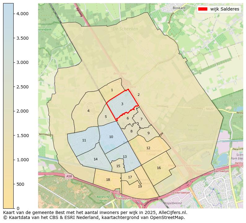 Afbeelding van de wijk Salderes op de kaart.
