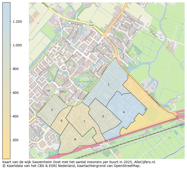 Afbeelding van de wijk Sassenheim Oost op de kaart.