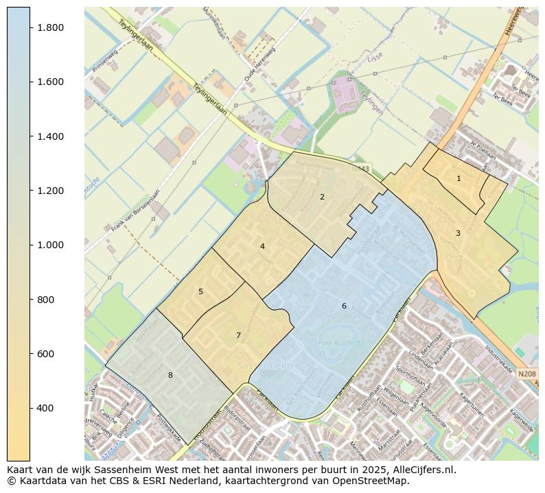 Afbeelding van de wijk Sassenheim West op de kaart.