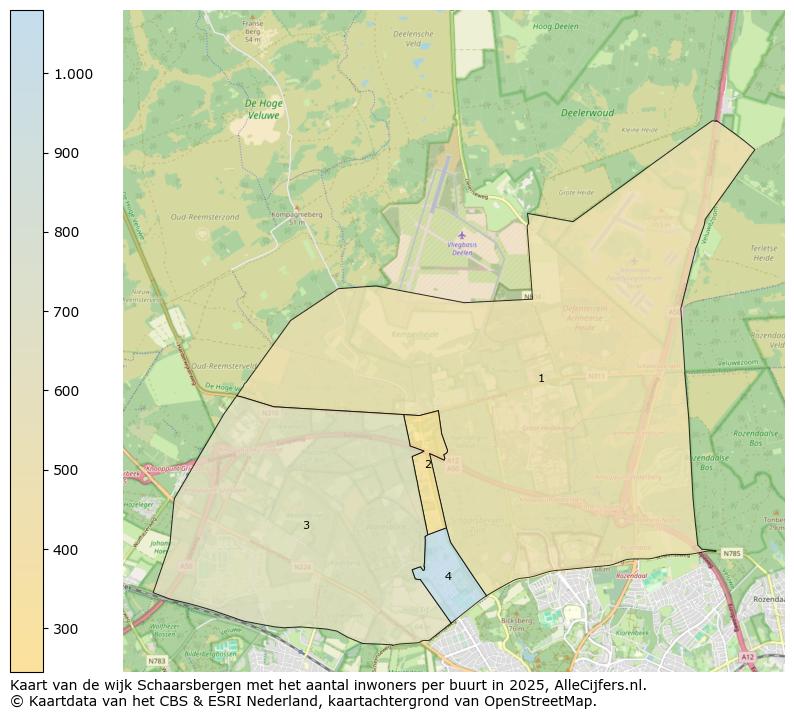 Afbeelding van de wijk Schaarsbergen op de kaart.