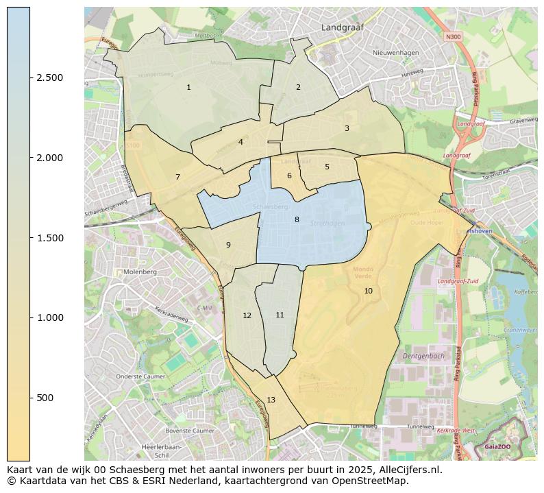 Afbeelding van de wijk Schaesberg op de kaart.