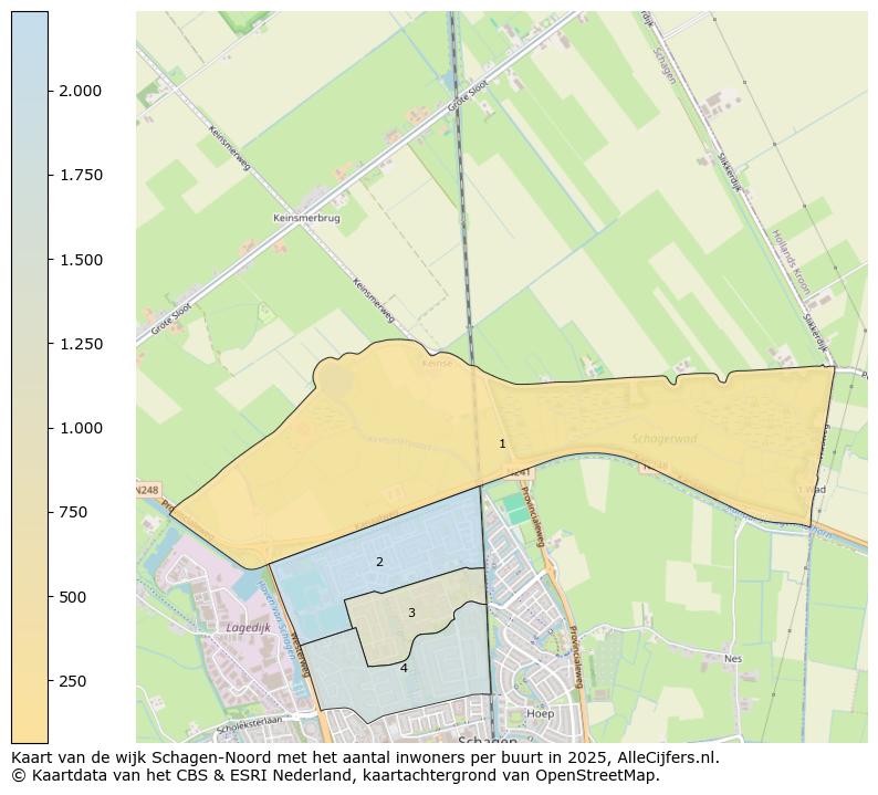 Afbeelding van de wijk Schagen-Noord op de kaart.
