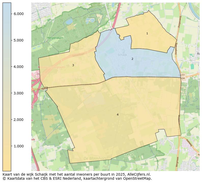 Afbeelding van de wijk Schaijk op de kaart.