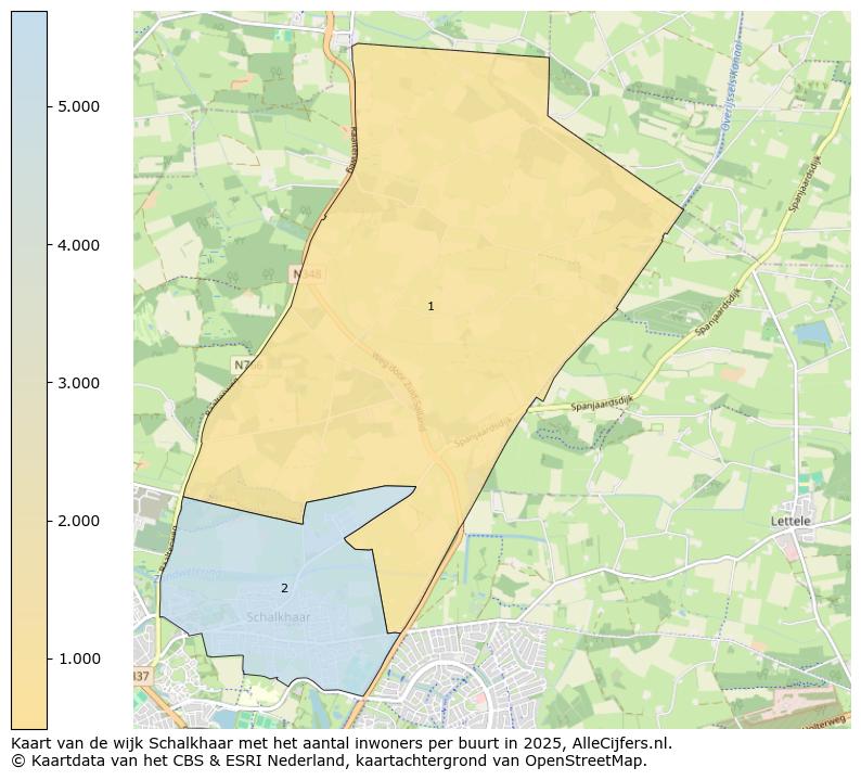 Afbeelding van de wijk Schalkhaar op de kaart.